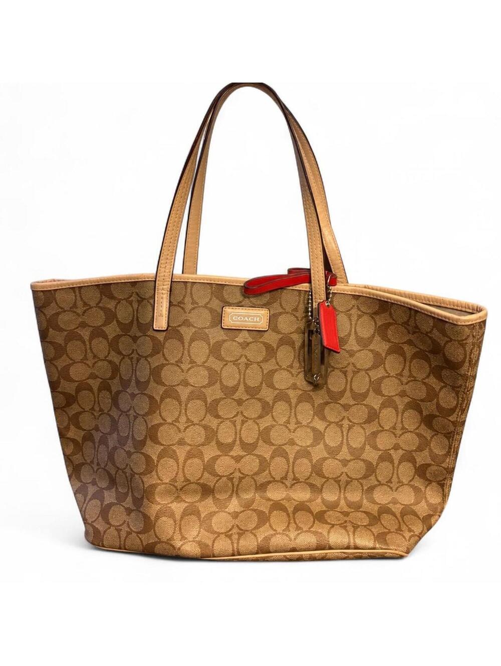 Womens Coach Monogram Authentic Leather Shoulder Bag